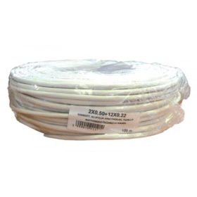   VEZETÉK 12x0.22+2x0.5 (mm²), 12 eres erősített biztonságtechnikai, riasztó kábel 