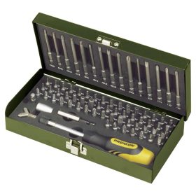   PROXXON Bitkészlet csavarhúzó nyéllel 1/4", 75db-os (23107PROXXON)