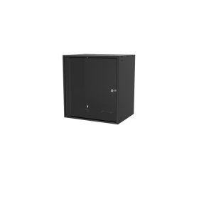   S-Link Rackszekrény 36763 - 12U 19" fali kivitel (540x530x400mm, ablakos, Flatpack, Fekete)