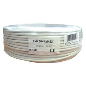   VEZETÉK 4x0.22+2x0.5 (mm²), 4 eres erősített biztonságtechnikai, riasztó kábel