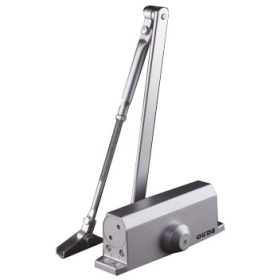   Karos ajtócsukó, ajtóbehúzó. Hidraulikus,40-65kg,max.950mm, csuklókar, szab. működési sebesség,ezüst,mini trapéz.