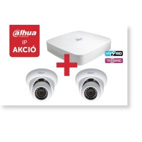   Dahua 5104DPX3 Tribrid 4 csatornás rögzítő + 2 db HDW-1000S IP kamera