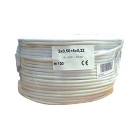   VEZETÉK 6x0.22+2x0.5 (mm²), 6 eres erősített biztonságtechnikai, riasztó kábel