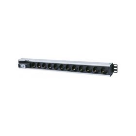  Manhattan elosztó - Vertikális Rackmount elosztó, 12 aljzat,  1.6m,  PDU (711449)