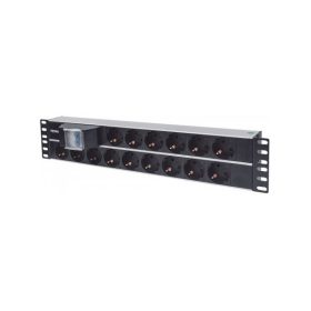   Manhattan elosztó - 19" 2U Rackmount elosztó, 15 aljzat,  3m,  PDU (714051)