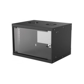   Manhattan Rackszekrény - 19" fali kivitel (6U, 353 (h) x 540 (w) x 400 (d) mm, IP20, Flatpack, Fekete) (714143)