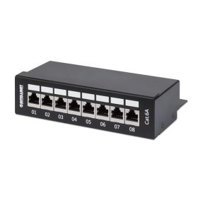   Manhattan asztali patch panel - CAT6A FTP árnyékolt patch panel, 8 portos, Fekete (720908)