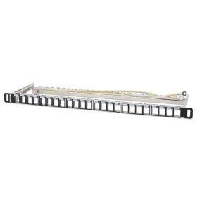   Manhattan Patch panel - Üres patch panel, 24 portos, 10" 0.5U, Fekete (721011)