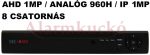   Sec-CAM AHDPRO-8101 GALAXY, 8 csat. AHD (1MP) / analóg / IP (1MP) TRIPLA HIBRID rögzítő (DVR/HVR/NVR) - 8cs dvr, digitális videó rögzítő, ahd, analóg, ip kamerákhoz