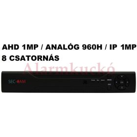   Sec-CAM AHDPRO-8101 GALAXY, 8 csat. AHD (1MP) / analóg / IP (1MP) TRIPLA HIBRID rögzítő (DVR/HVR/NVR) - 8cs dvr, digitális videó rögzítő, ahd, analóg, ip kamerákhoz