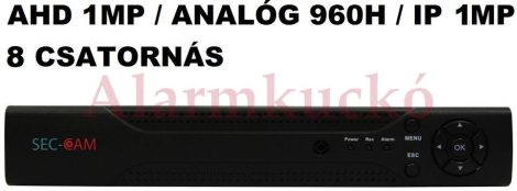 Sec-CAM AHDPRO-8101 GALAXY, 8 csat. AHD (1MP) / analóg / IP (1MP) TRIPLA HIBRID rögzítő (DVR/HVR/NVR) - 8cs dvr, digitális videó rögzítő, ahd, analóg, ip kamerákhoz