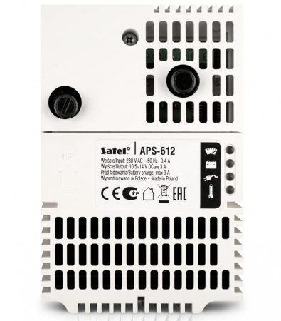 Satel APS-612 Kapcsolóüzemű tápegység SATEL dobozokba vagy DIN sínre, 12 VDC/3+3 A, dedikált Satel csatlakozó, G3