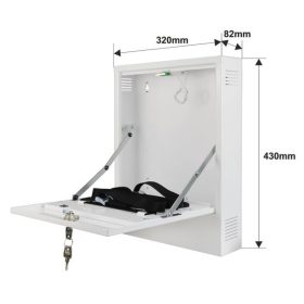   Pulsar AWO528W Függőleges zárható fali szekrény DVR/NVR eszközökhöz, max. rögzítő méret: 260x250x55 mm, fehér