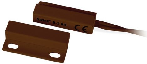 Satel B-1 BR Mini ragasztható mágneses nyitásérzékelő, oldalsó kábelkivezetés, barna