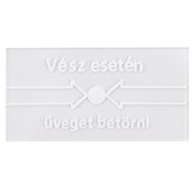   YLI CPK-860-GLASS-VESZ Csereüveg a CPK-860 típusú kézi jelzésadókhoz, "Vész esetén üveget betörni" felirattal