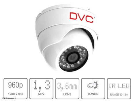 DVC DCA-VF313O 3,6mm objektívvel vandálbiztos dome kamera