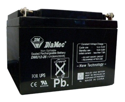  DIAMEC DM12-26UPS akkumulátor biztonságtechnikai rendszerekhez és elektromos játékokhoz