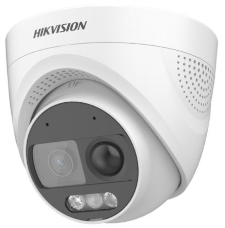 Hikvision DS-2CE72DF3T-PIRXOS (2.8mm) 2 MP ColorVu THD WDR fix turret kamera, villogó fény és hang riasztás, mikrofon, PIR