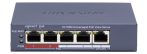   Hikvision DS-3E0105P-E/M (C) 5 portos PoE switch (45 W), 4 PoE + 1 uplink port, nem menedzselhető
