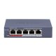 Hikvision DS-3E0105P-E/M (C) 5 portos PoE switch (45 W), 4 PoE + 1 uplink port, nem menedzselhető