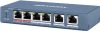 Hikvision DS-3E0106HP-E 6 portos PoE switch (60 W), 1 HiPoE + 3 PoE+(at) + 2 uplink port, nem menedzselhető