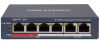 Hikvision DS-3E0106P-E/M (B) 6 portos PoE switch (45 W), 4 PoE+ / 2 uplink port, nem menedzselhető Hikvision DS-3E0106P-E/M (B) 6 portos PoE switch (45 W), 4 PoE+ / 2 uplink port, nem menedzselhető
