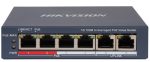   Hikvision DS-3E0106P-E/M (B) 6 portos PoE switch (45 W), 4 PoE+ / 2 uplink port, nem menedzselhető
