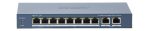   Hikvision DS-3E0310HP-E (C) 10 portos PoE switch (120 W), 2 HiPoE + 6 PoE+, + 2 uplink port, nem menedzselhető
