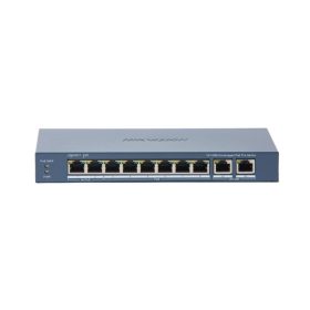   Hikvision DS-3E0310HP-E (C) 10 portos PoE switch (120 W), 2 HiPoE + 6 PoE+, + 2 uplink port, nem menedzselhető