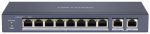   Hikvision DS-3E0310P-E/M 10 portos PoE switch (60 W), 8 PoE+ / 2 uplink port, nem menedzselhető