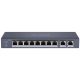 Hikvision DS-3E0310P-E/M 10 portos PoE switch (60 W), 8 PoE+ / 2 uplink port, nem menedzselhető