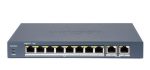   Hikvision DS-3E0310P-E/M (B) 10 portos PoE switch (80 W), 8 PoE+ / 2 uplink port, nem menedzselhető