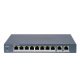 Hikvision DS-3E0310P-E/M (B) 10 portos PoE switch (80 W), 8 PoE+ / 2 uplink port, nem menedzselhető