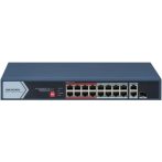   Hikvision DS-3E0318P-E/M (C) 18 portos PoE switch (130 W), 16 PoE + 1 RJ45 uplink port + 1 kombinált uplink, nem menedzselhető