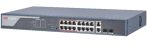   Hikvision DS-3E0318P-E (C) 18 portos PoE switch (225 W), 16 PoE + 2 kombinált uplink port, nem menedzselhető