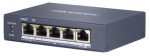   Hikvision DS-3E0505HP-E 5 portos Gbit PoE switch (60 W), 3 PoE+ / 1 HiPoE / 1 uplink port