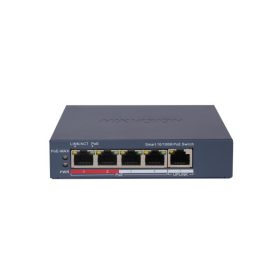   Hikvision DS-3E1105P-EI(V2) 5 portos PoE switch (60 W), 4 PoE + 1 uplink port, smart menedzselhető
