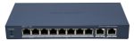   Hikvision DS-3E1310HP-EI (B) 10 portos PoE switch (110 W), 2 HiPoE + 6 PoE+, + 2 uplink port, smart menedzselhető