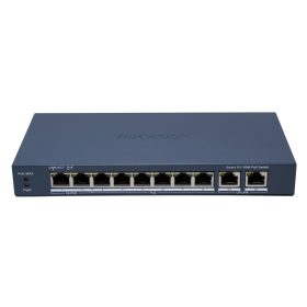   Hikvision DS-3E1310HP-EI (B) 10 portos PoE switch (110 W), 2 HiPoE + 6 PoE+, + 2 uplink port, smart menedzselhető