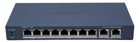Hikvision DS-3E1310HP-EI (B) 10 portos PoE switch (110 W), 2 HiPoE + 6 PoE+, + 2 uplink port, smart menedzselhető
