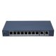 Hikvision DS-3E1310HP-EI (B) 10 portos PoE switch (110 W), 2 HiPoE + 6 PoE+, + 2 uplink port, smart menedzselhető
