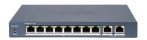   Hikvision DS-3E1310P-EI (B) 10 portos PoE switch (110 W), 8 PoE + 2 RJ45 uplink port, smart menedzselhető