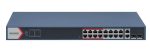   Hikvision DS-3E1318P-EI (B) 18 portos PoE switch (230 W), 16 PoE + 2 kombinált uplink port, smart menedzselhető