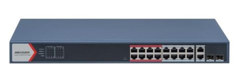 Hikvision DS-3E1318P-EI (B) 18 portos PoE switch (230 W), 16 PoE + 2 kombinált uplink port, smart menedzselhető