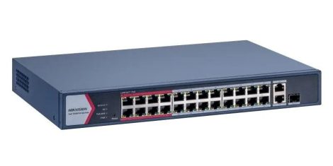 Hikvision DS-3E1326P-EI/M 26 portos PoE switch (230 W), 24 PoE + 1 kombinált uplink port + 1 uplink port, menedzselhető