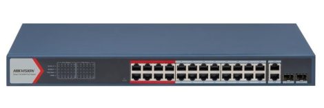 Hikvision DS-3E1326P-EI (B) 26 portos PoE switch (370 W), 24 PoE + 2 kombinált uplink port, smart menedzselhető