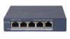 Hikvision DS-3E1505P-EI/M 5 portos PoE switch (45 W), 4 PoE + 1 RJ45 uplink port, menedzselhető