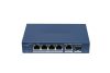 Hikvision DS-3E1506P-EI/M-4P1T1F 6 portos Gigabit PoE switch (45 W), 4 PoE + 1 RJ45 uplink port + 1 SFP uplink port, menedzselhető