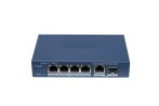   Hikvision DS-3E1506P-EI/M-4P1T1F 6 portos Gigabit PoE switch (45 W), 4 PoE + 1 RJ45 uplink port + 1 SFP uplink port, menedzselhető