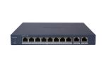   Hikvision DS-3E1510P-EI/M (B) 10 portos PoE switch (80 W), 8 PoE + 2 RJ45 uplink port, menedzselhető